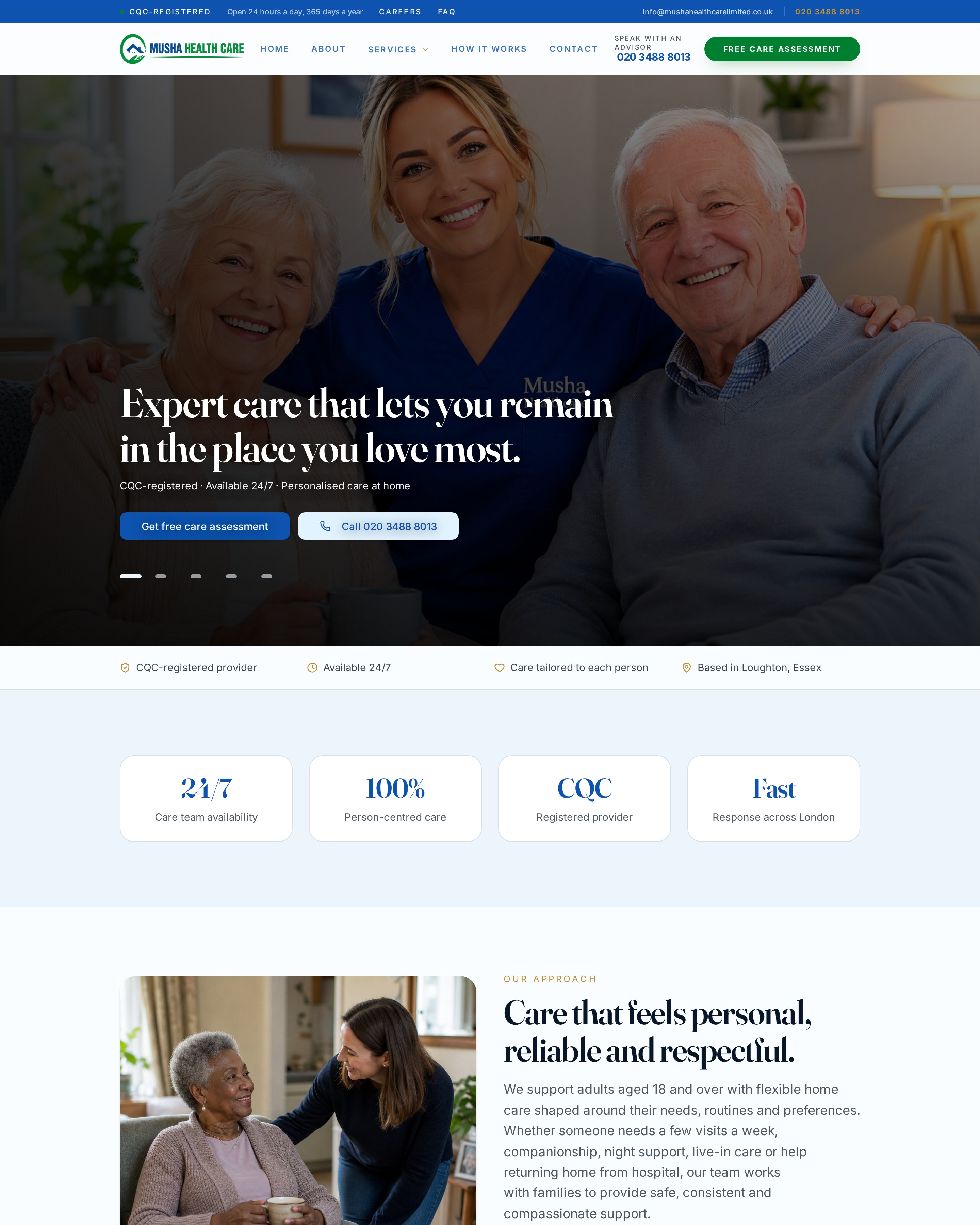Musha Healthcare homepage